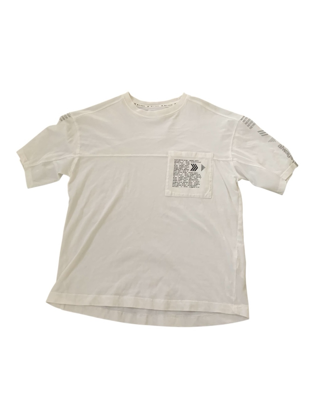 Zara Kids White Pocket Graphic Crew T-Shirt